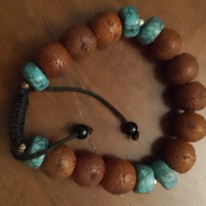 Sacred Polished Rudraksha Turquoise beaded