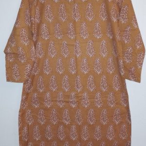 Khurta top print yellow/brown S