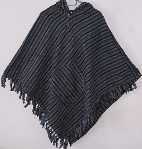 Poncho Triangle Yellow Blue Stripe