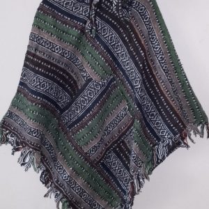 Poncho Triangle Green Brown Diamond