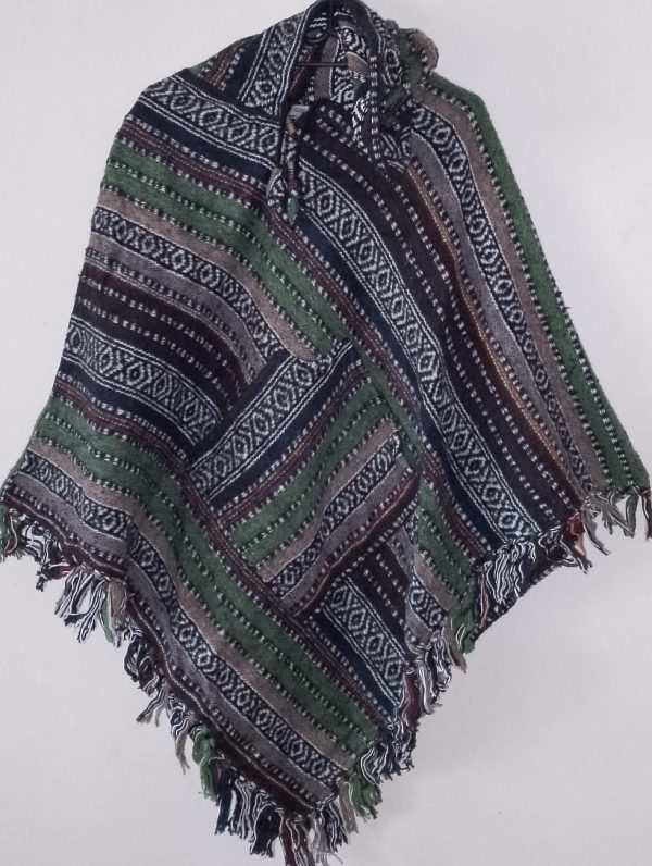 Poncho Triangle Green Brown Diamond