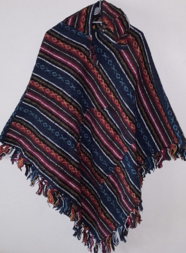 Poncho Triangle Red Blue Diamond