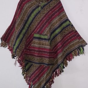 Poncho Triangle Red Green Oval