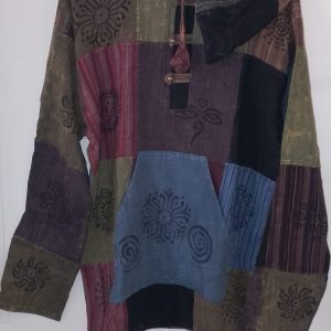 Patchwork Hoodie Top M