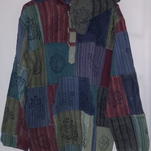 Patchwork Hoodie Top L