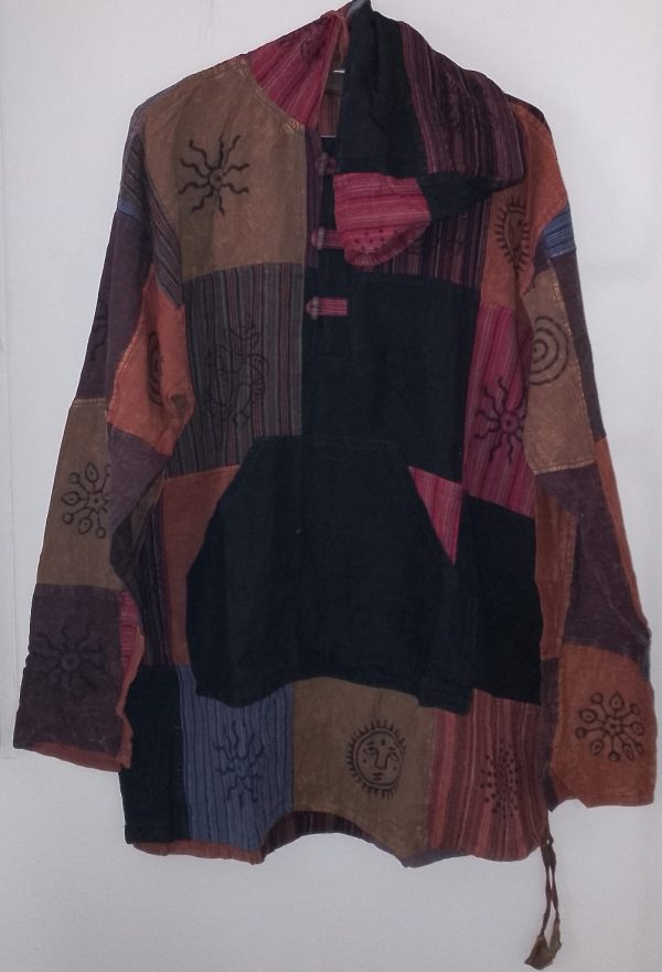 Patchwork Hoodie Top XL