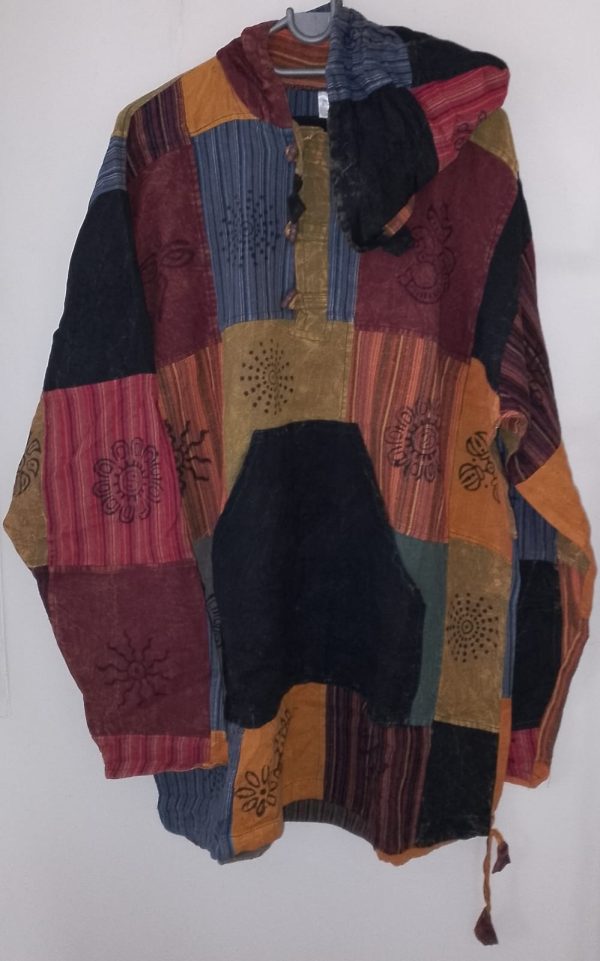 Patchwork Hoodie Top XXL