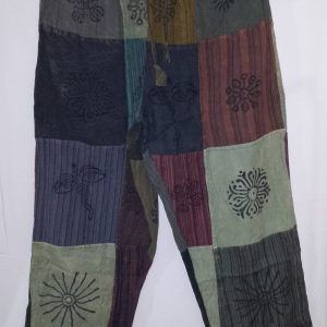 Patchwork Straight Leg Pants M