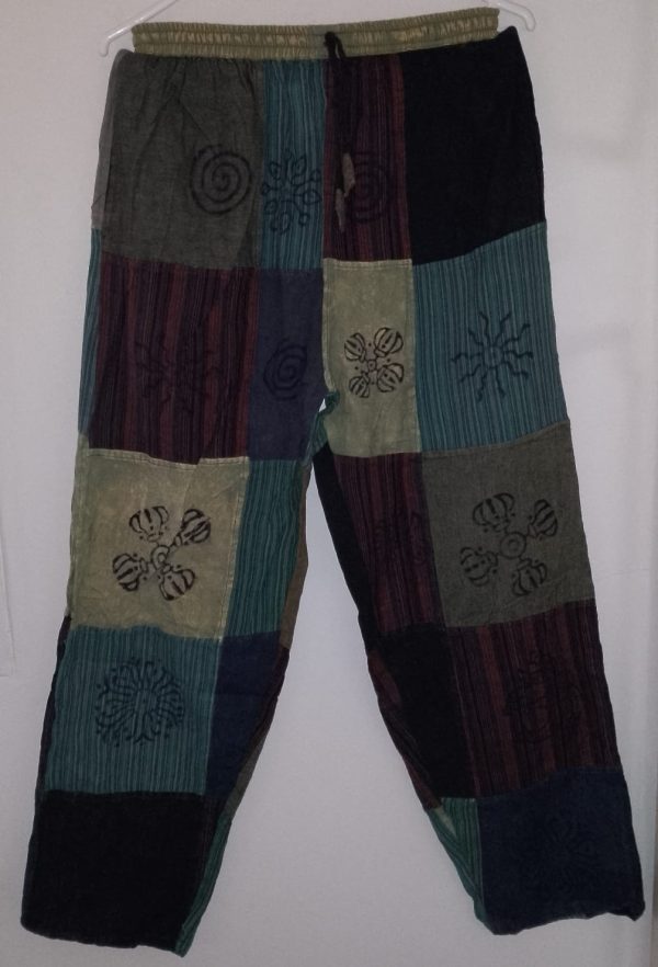 Patchwork Straight Leg Pants L