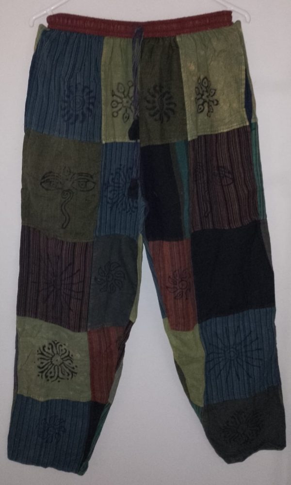 Patchwork Straight Leg Pants L