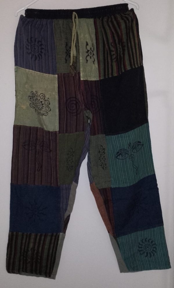 Patchwork Straight Leg Pants L