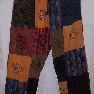 Patchwork Straight Leg Pants XL