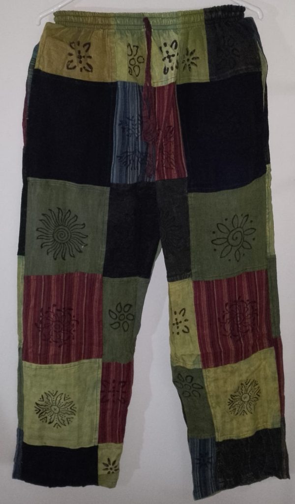 Patchwork Straight Leg Pants XL