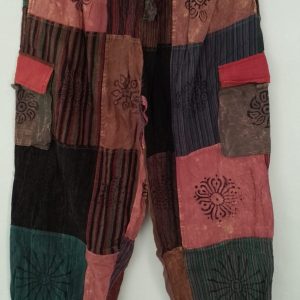 Patchwork Straight Leg Pants 4 pocket XL