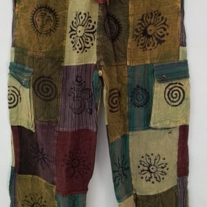 Patchwork Straight Leg Pants 4 pocket XL