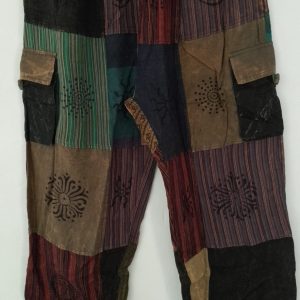 Patchwork Straight Leg Pants 4 pocket XL