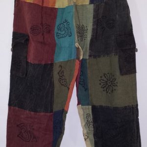 Patchwork Straight Leg Pants 4 pocket XL