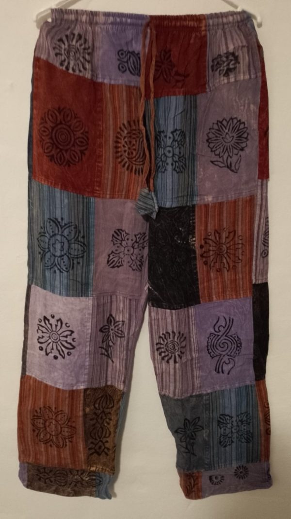 Patchwork Straight Leg Pants 2 pocket XL