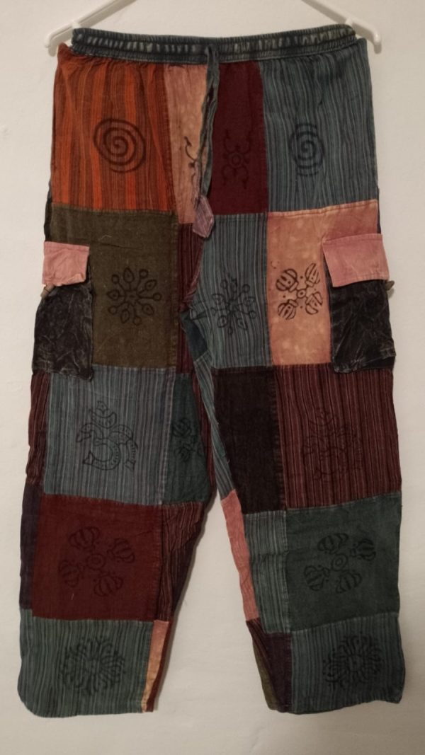 Patchwork Straight Leg Pants 4 pocket L