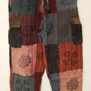 Patchwork Straight Leg Pants 4 pocket L