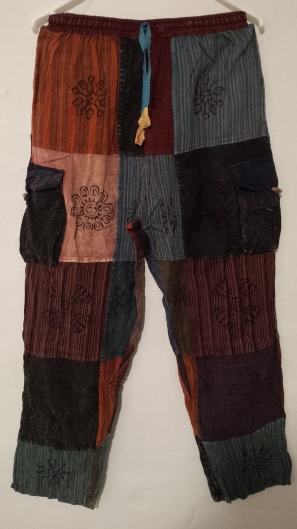 Patchwork Straight Leg Pants 4 pocket L