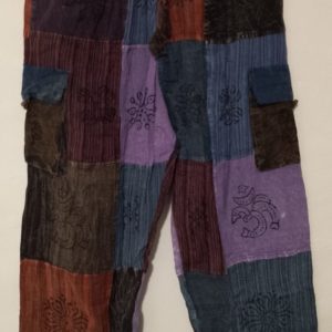 Patchwork Straight Leg Pants 4 pocket L