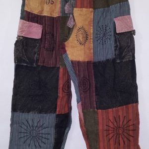 Patchwork Straight Leg Pants 4 pocket L