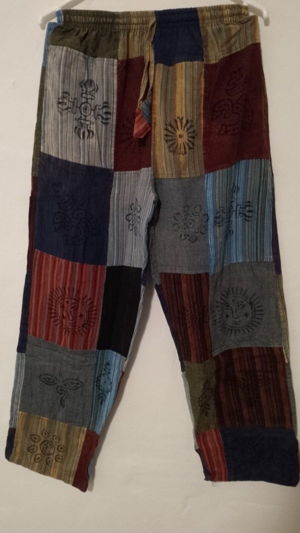 Patchwork Straight Leg Pants 2 pocket L