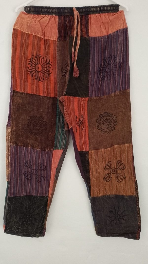Patchwork Straight Leg Pants 2 pocket  M