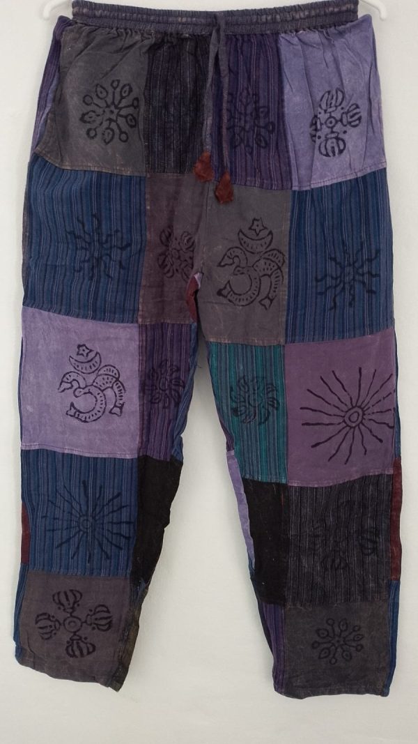 Patchwork Straight Leg Pants 2 pocket  M