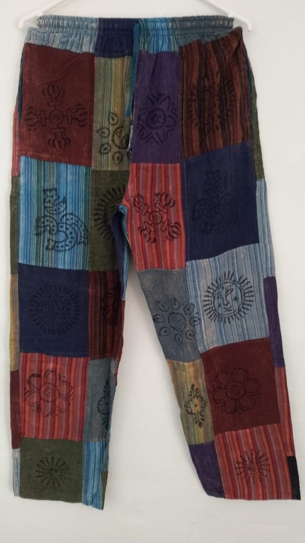 Patchwork Straight Leg Pants 2 pocket  M