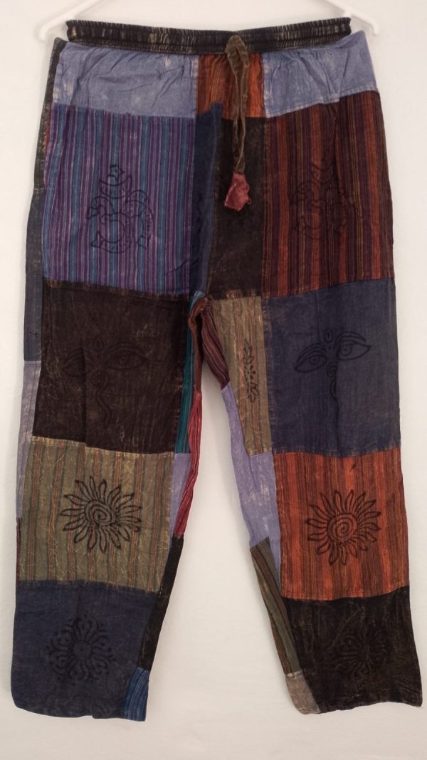 Patchwork Straight Leg Pants 2 pocket  M