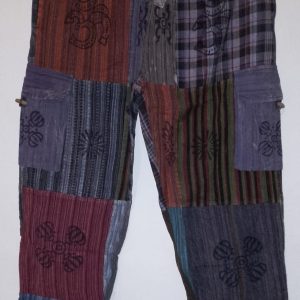 Patchwork Straight Leg Pants 4 pocket S