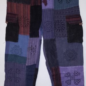 Patchwork Straight Leg Pants 4 pocket S