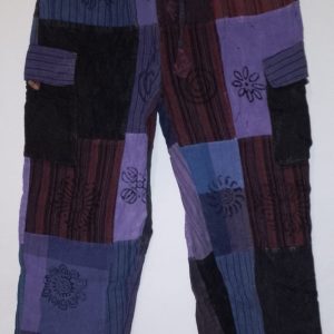 Patchwork Straight Leg Pants 4 pocket S