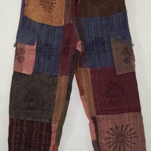 Patchwork Straight Leg Pants 4 pocket S