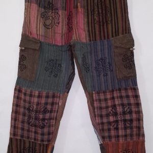 Patchwork Straight Leg Pants 4 pocket S