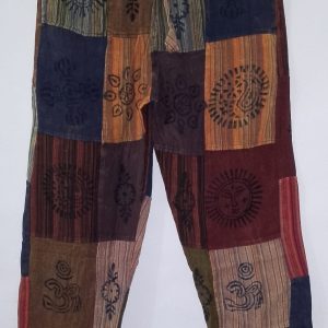 Patchwork Straight Leg Pants 2 pocket S