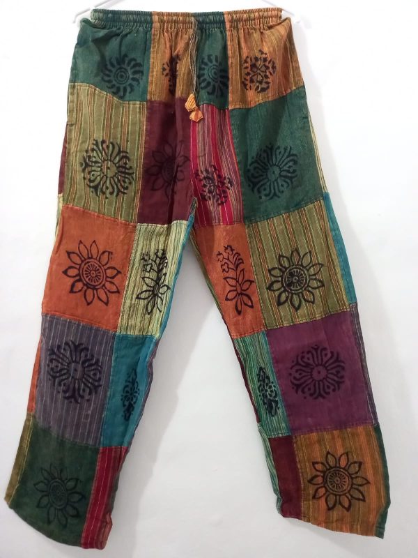Patchwork Straight Leg Pants M