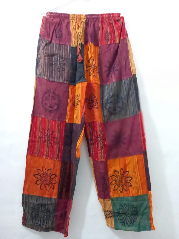 Patchwork Straight Leg Pants XL