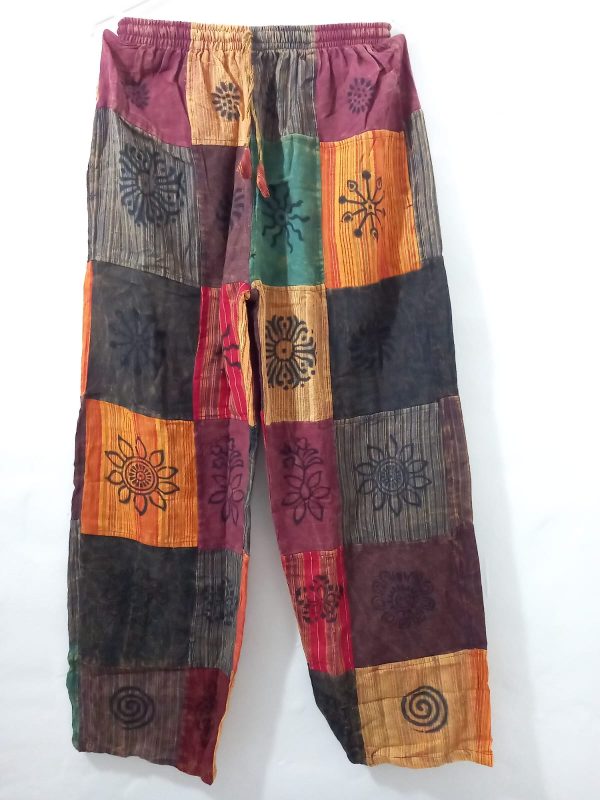 Patchwork Straight Leg Pants XL