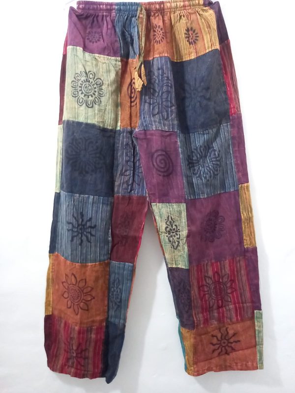 Patchwork Straight Leg Pants XL
