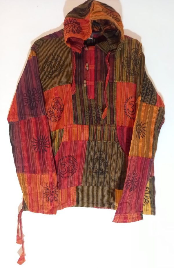 Patchwork Hoodie Top M