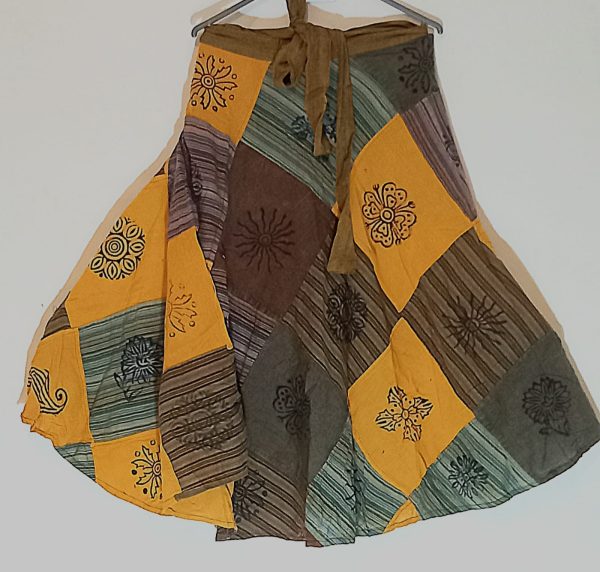 Patchwork rafer skirt long L