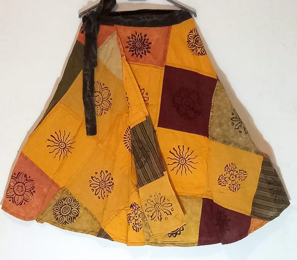 Patchwork rafer skirt long L
