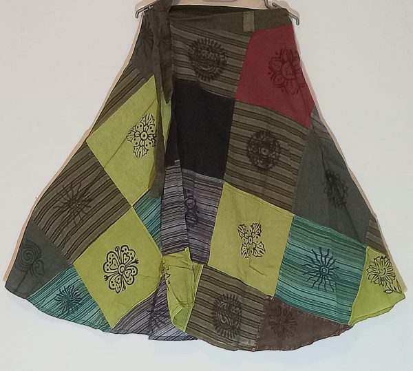 Patchwork rafer skirt long L