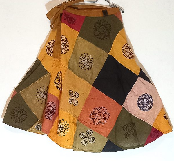 Patchwork rafer skirt long L