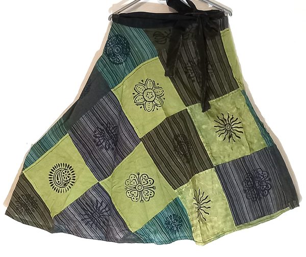 Patchwork rafer skirt long L