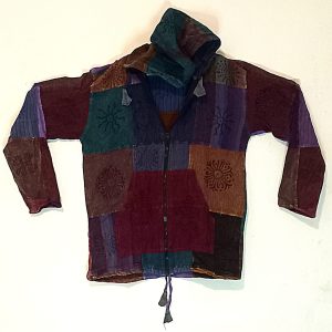 Long Sleeve patch Hoodie zip Jacket L