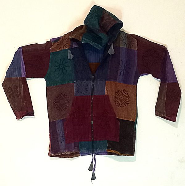 Long Sleeve patch Hoodie zip Jacket L